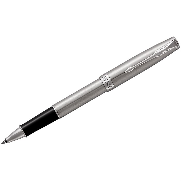 Ручка-роллер Parker "Sonnet Stainless Steel CT" черная, 0,8мм, подар. уп. - фото 142338