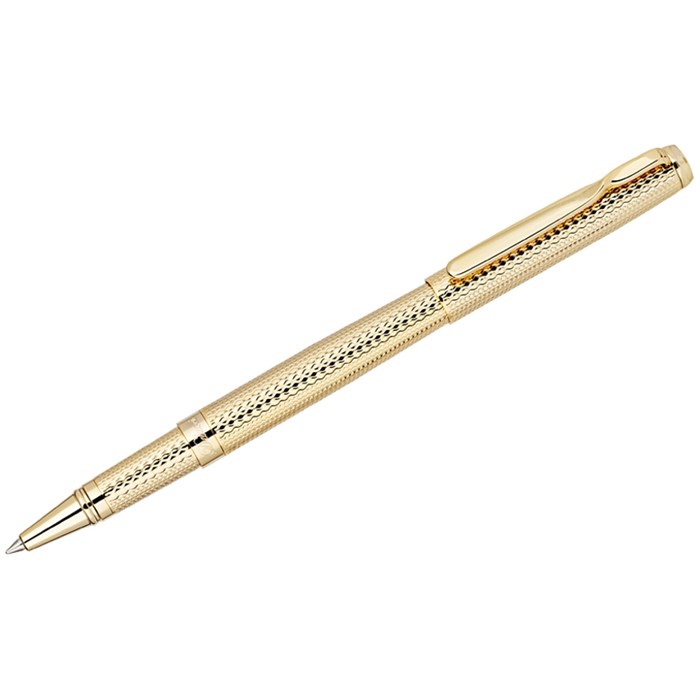 Ручка-роллер Delucci "Celeste", синяя, 0,6мм, цвет корпуса - золото, поворот., подар.уп. - фото 158252