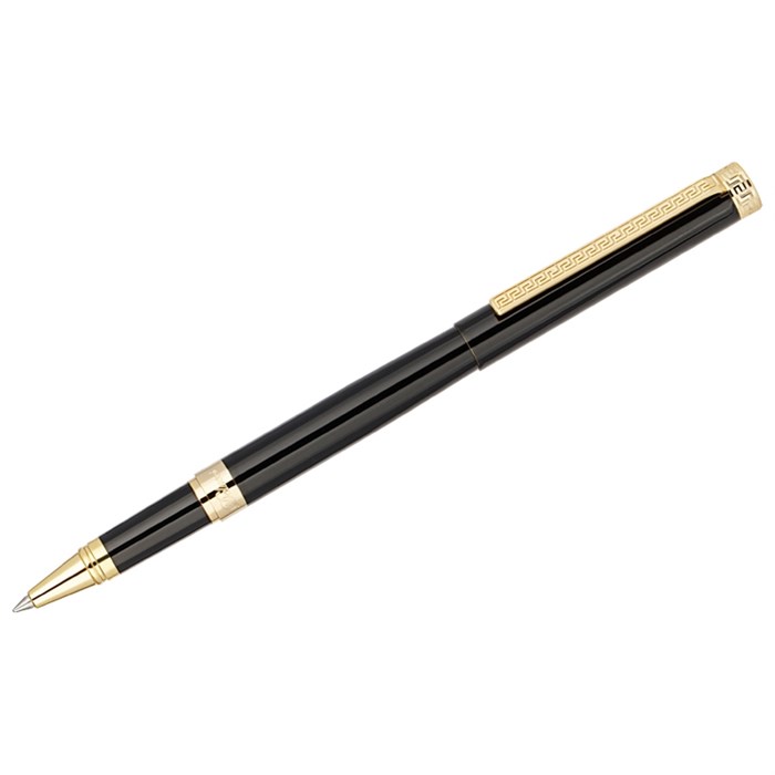 Ручка-роллер Delucci "Classico", черная, 0,6мм, корпус черный/золото, подарочн. уп. - фото 158270