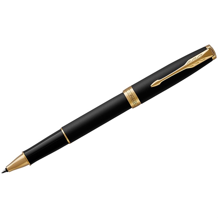 Ручка-роллер Parker "Sonnet Matte Black GT" черная, 0,8мм, подар. уп. - фото 158414