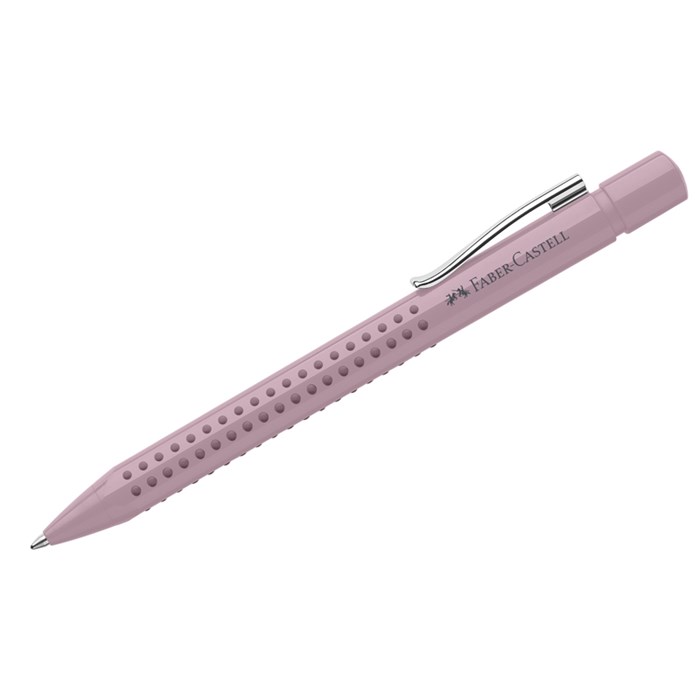 Ручка шариковая автоматическая Faber-Castell "Grip 2010" синяя, 1,0мм, трехгран., дымчато-розовая - фото 160228
