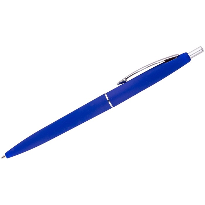 Ручка шариковая авт. OfficeSpace "Business", синяя, 0,7мм, синий антискол. корпус - фото 160400