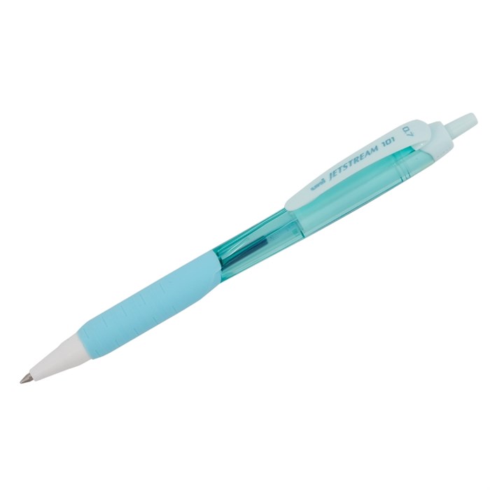 Ручка шариковая автоматическая Uni "Jetstream SXN-101-07FL" синяя, 0,7 мм, грип, бирюзовый корпус - фото 160634