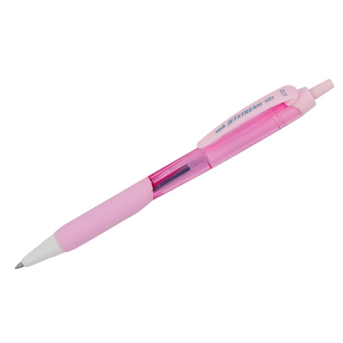 Ручка шариковая автоматическая Uni "Jetstream SXN-101-07FL" синяя, 0,7 мм, грип, розовый корпус - фото 160636