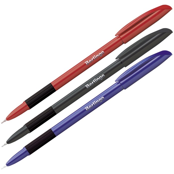 Ручка шариковая Berlingo "Metallic Pro" синяя, 0,7мм, грип - фото 160808