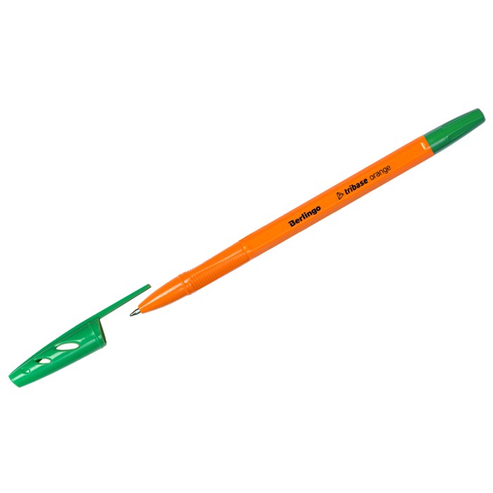Ручка шариковая Berlingo "Tribase Orange", зеленая, 0,7мм - фото 160911