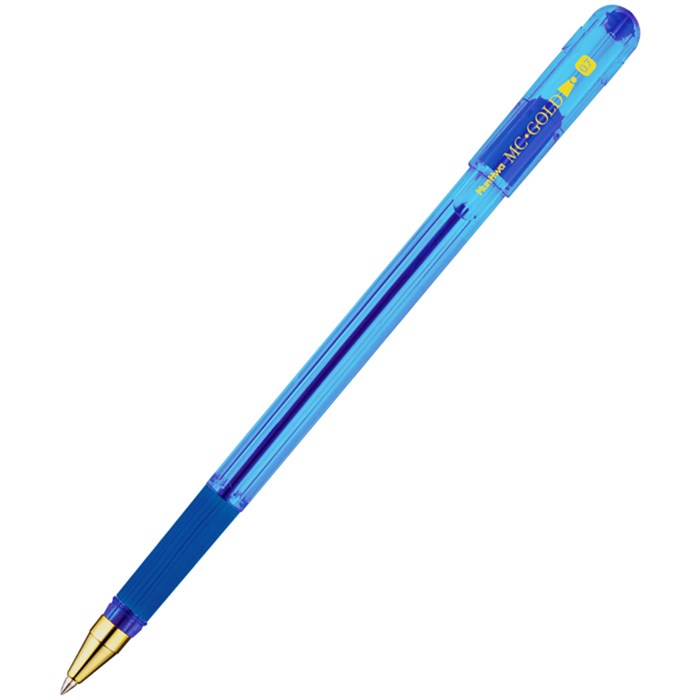 Ручка шариковая MunHwa MC Gold синяя 0,7мм, грип  штрих-код - фото 161809