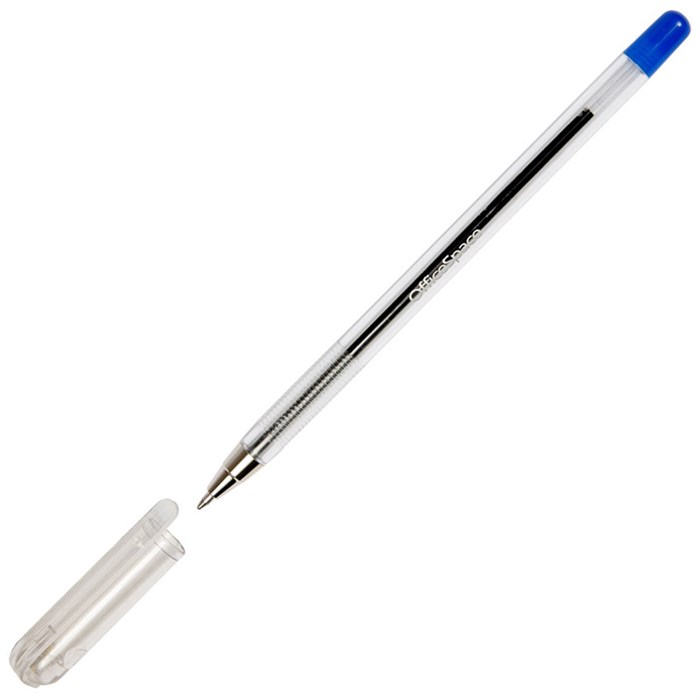 Ручка шариковая OfficeSpace синяя, 1,0мм, штрих-код - фото 162031