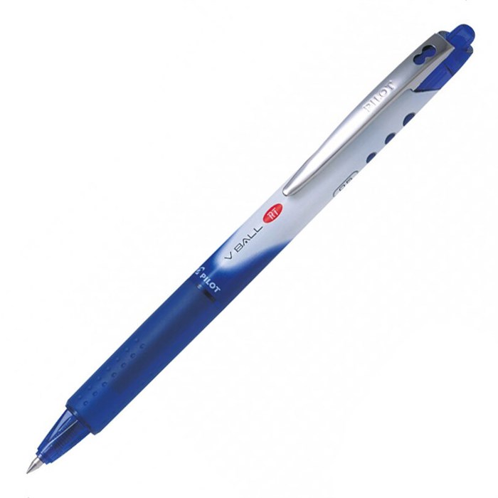 Ручка роллер PILOT V-Ball RT  0.5мм, автоматический гибридные жидко-гелевые синие чернила, грип - фото 163338