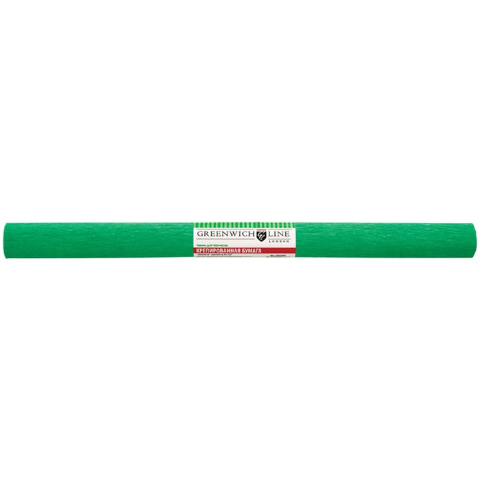 Бумага крепированная Greenwich Line 50*250 см, 32 г/м2, зелёная, в рулоне - фото 176824
