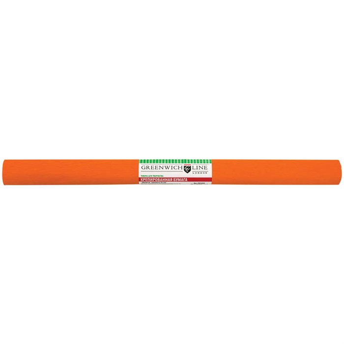 Бумага крепированная Greenwich Line 50*250 см, 32 г/м2, оранжевая, в рулоне - фото 176840