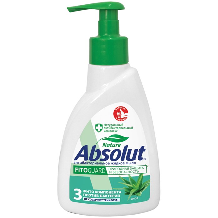Мыло жидкое Absolut "Алоэ", антибактериальное, с дозатором, 250мл - фото 207577