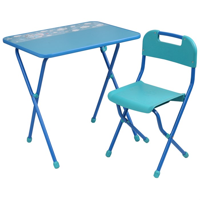 Комплект складной детской мебели "Алина", цвет: голубой, возраст 3-7 лет, в/к 75*16*61,5 см. - фото 210238