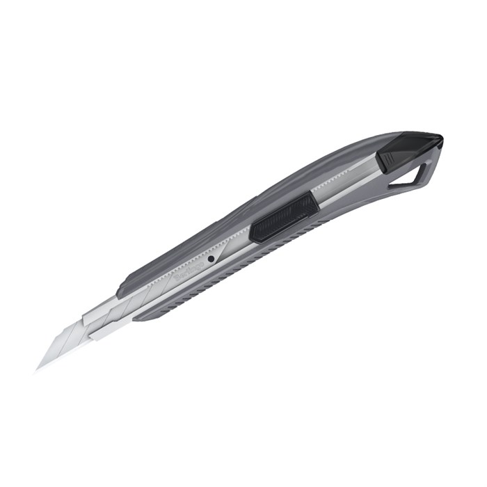 Нож канцелярский 9мм Berlingo "Razzor 200", auto-lock, металл.направл., серый, европодвес - фото 211867