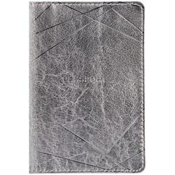 Обложка для паспорта OfficeSpace "Silver", кожа, серебро, тиснение фольгой - фото 212930