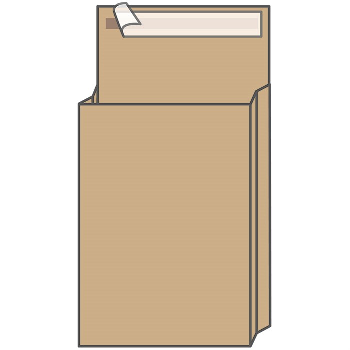 Пакет почтовый C4, UltraPac, 229*324*40мм, коричневый крафт, отр. лента, 130г/м2 - фото 214520