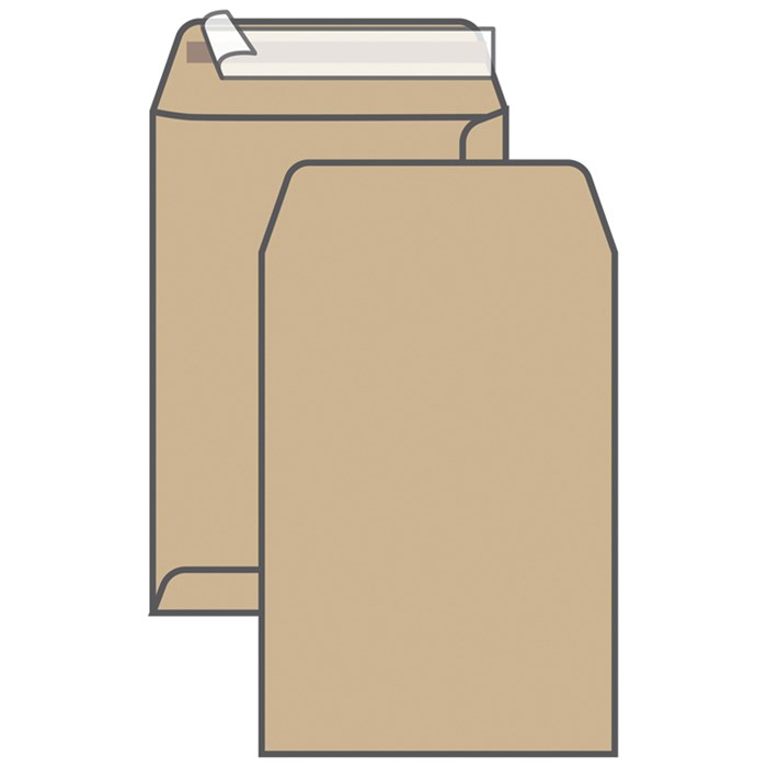 Пакет почтовый C4, UltraPac, 229*324мм, коричневый крафт, отр. лента, 90г/м2 - фото 214524