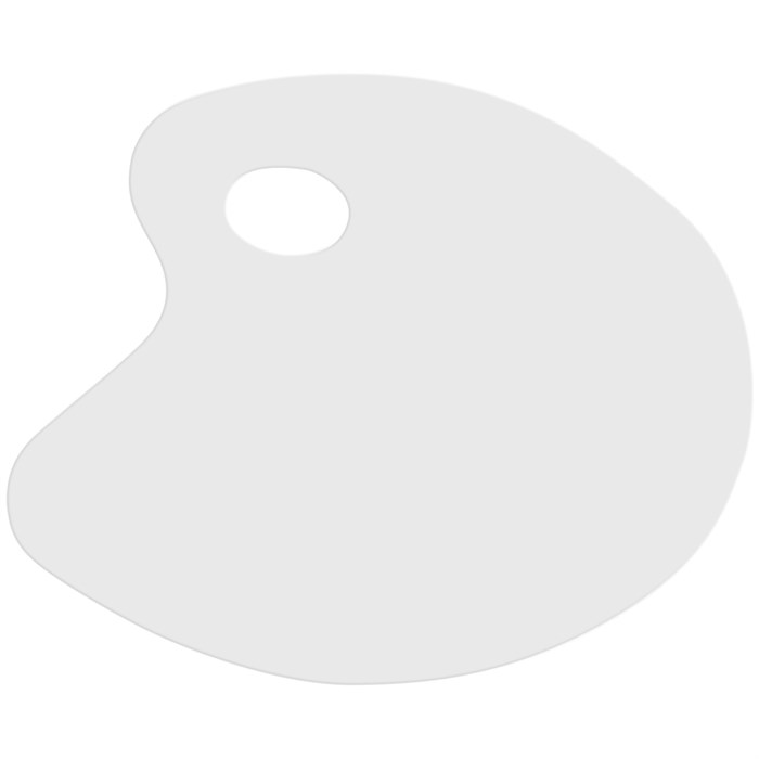 Палитра Гамма, плоская, овальная, белая, пластик - фото 214653