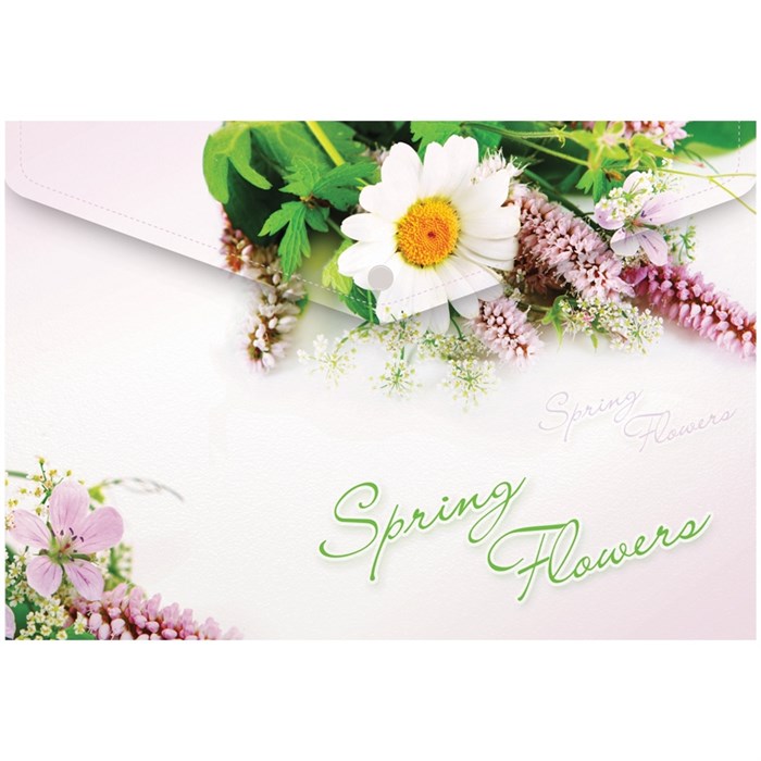 Папка-конверт на кнопке А4 Berlingo "Spring Flowers", 180мкм - фото 219392