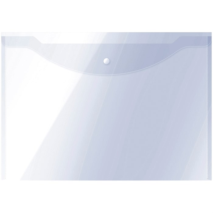 Папка-конверт на кнопке OfficeSpace А3, 150мкм, прозрачная - фото 219548