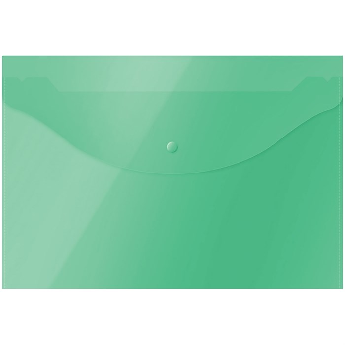 Папка-конверт на кнопке OfficeSpace  А4, 120мкм, зеленая - фото 219550