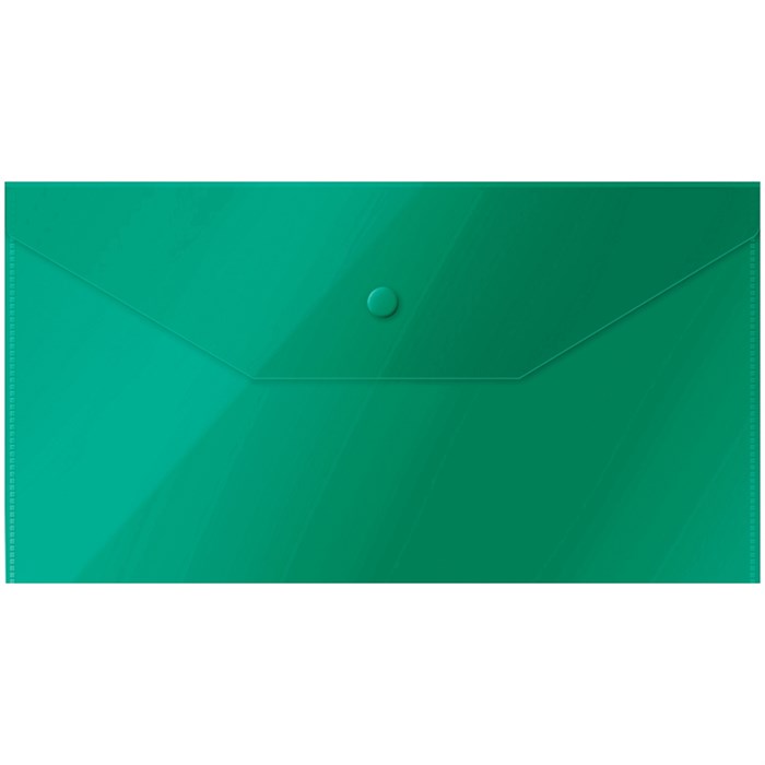 Папка-конверт на кнопке OfficeSpace, C6, 150мкм, зеленая - фото 219569
