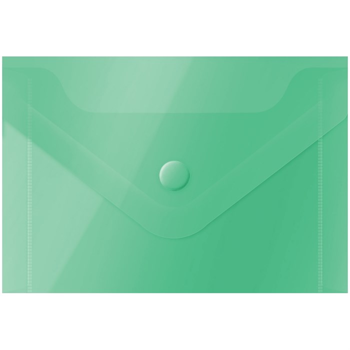 Папка-конверт на кнопке OfficeSpace, А7 (74*105мм), 150мкм, зеленая - фото 219577