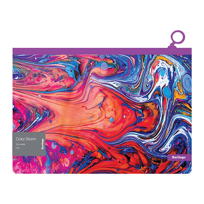 Папка-конверт на молнии Berlingo "Color Storm", 180мкм, с рисунком - фото 219615