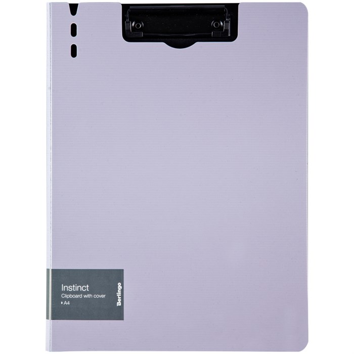 Папка-планшет с зажимом Berlingo "Instinct" A4, пластик (полифом), лаванда/черный - фото 219776