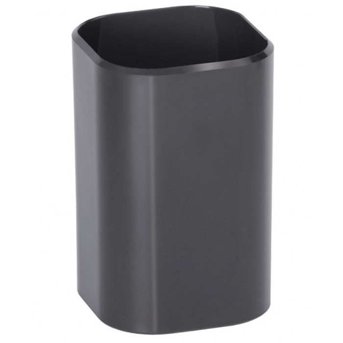 Подставка-стакан СТАММ "Визит", пластик, квадратный, черный - фото 224169