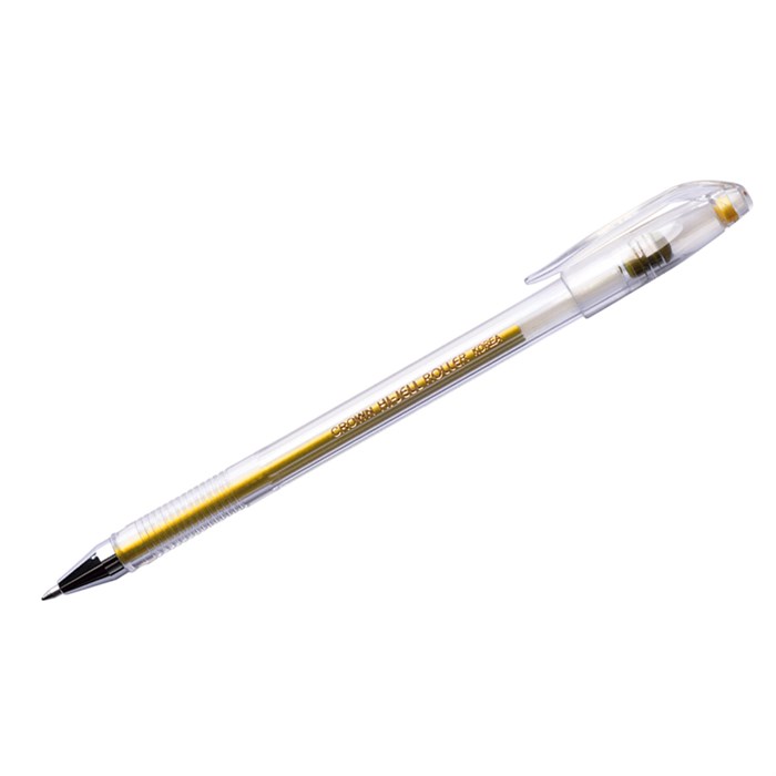 Ручка гелевая Crown "Hi-Jell Metallic" золото металлик, 0,7мм - фото 229259