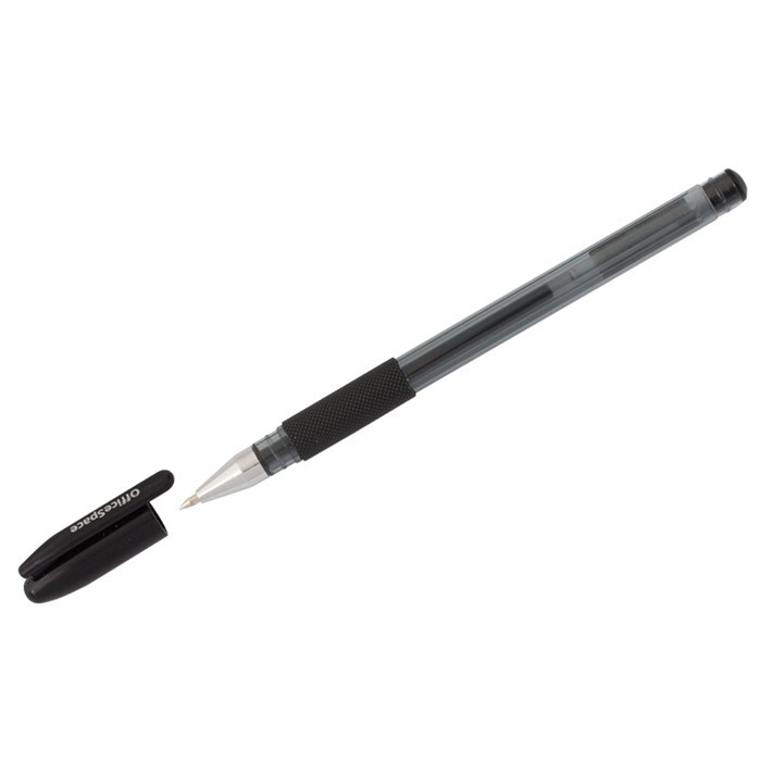 Ручка гелевая OfficeSpace "TC-Grip" черная, 0,5мм, грип - фото 229419