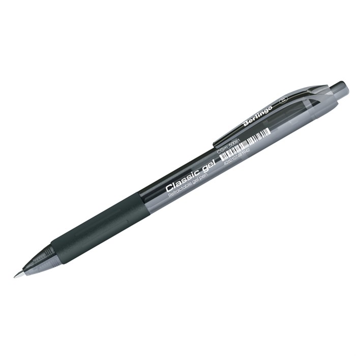 Ручка гелевая автоматическая Berlingo "Classic Gel" черная, 0,5мм, грип - фото 229537