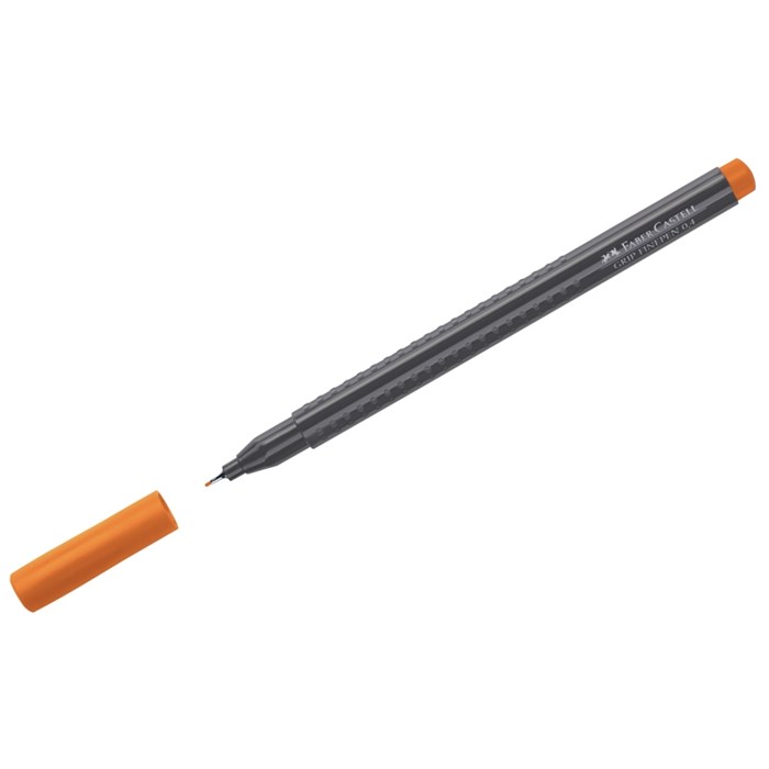 Ручка капиллярная Faber-Castell "Grip Finepen" оранжевая, 0,4мм, трехгранная - фото 229900