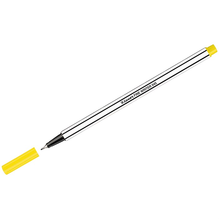 Ручка капиллярная Luxor "Fine Writer 045" желтая, 0,8мм - фото 230071