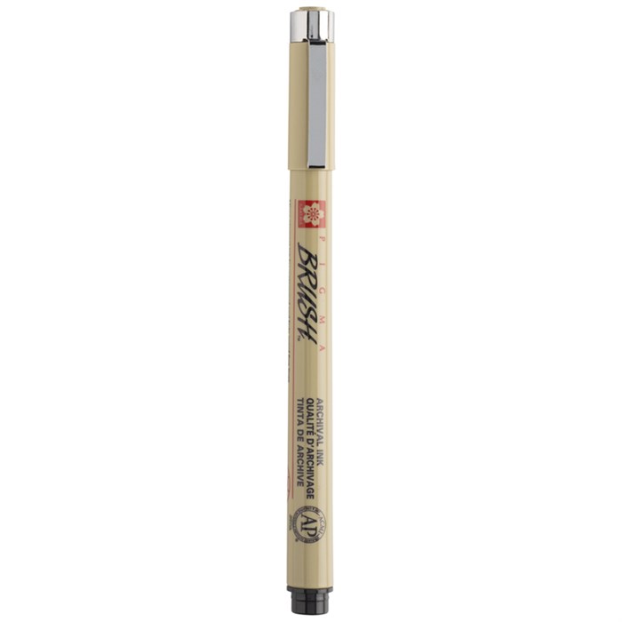 Ручка капиллярная Sakura  Pigma Brush  черная, кистевая - фото 230158