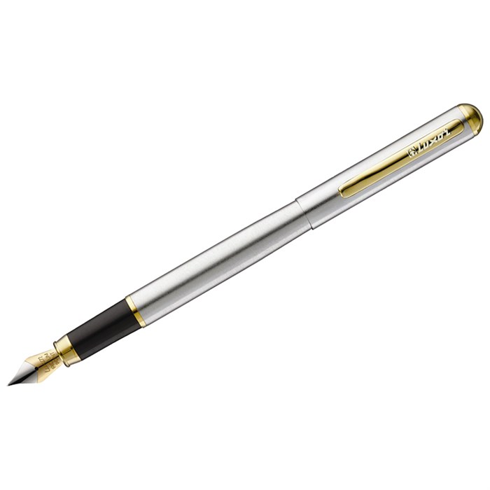 Ручка перьевая Luxor "Marvel" синяя, 0,8мм, корпус хром/золото - фото 230482