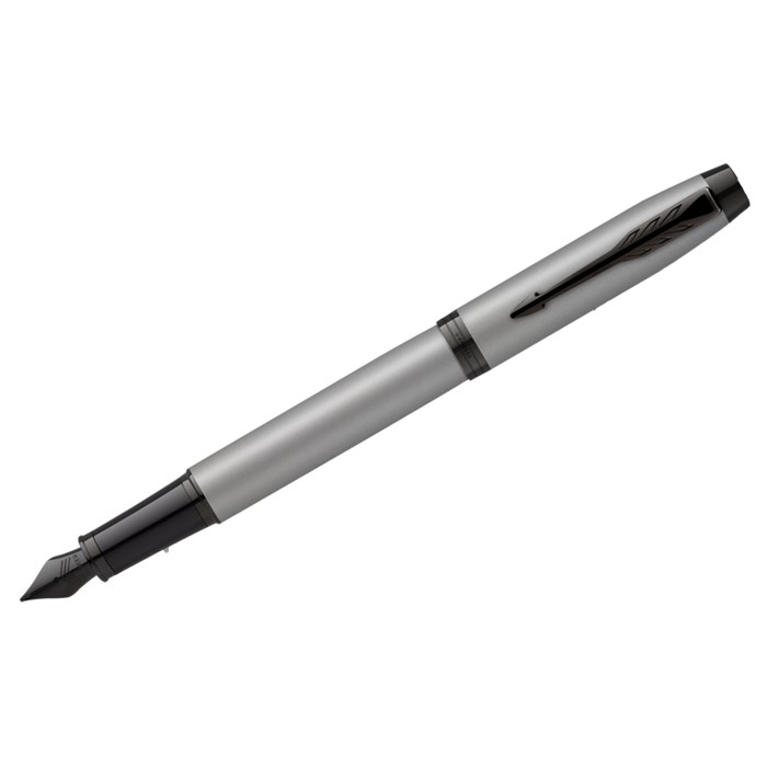 Ручка перьевая Parker  IM Achromatic Grey  синяя, 0,8мм, подар. уп. - фото 230509
