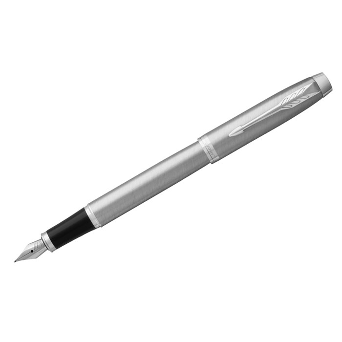 Ручка перьевая Parker  IM Essential Stainless Steel CT  черная, 0,8мм, подарочная упаковка - фото 230534