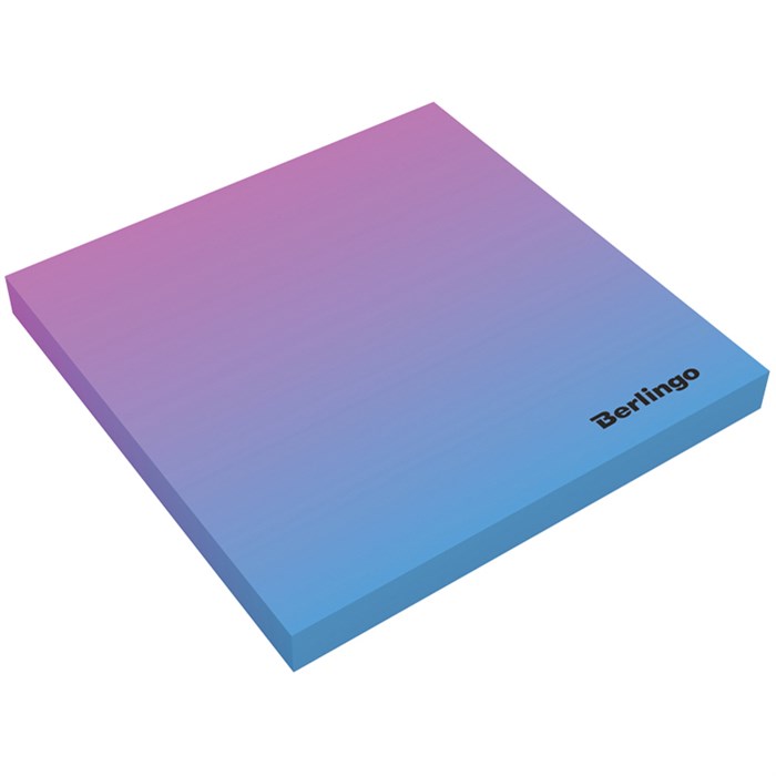 Самоклеящийся блок Berlingo "Ultra Sticky.Radiance",75*75мм,50л, розовый/голубой градиент,европодвес - фото 233083
