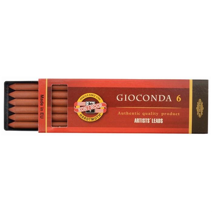 Сангина Koh-I-Noor "Gioconda", коричневая красная, стержень, 5,6мм, 6шт., пластик короб - фото 233340