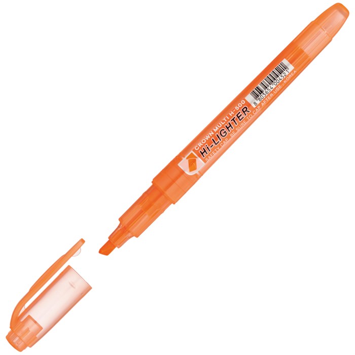 Текстовыделитель Crown "Multi Hi-Lighter" оранжевый, 1-4мм - фото 238579