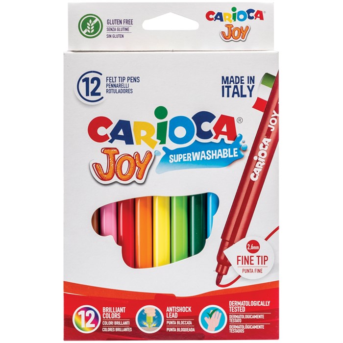 Фломастеры Carioca "Joy", 12цв., смываемые, картон, европодвес - фото 251404