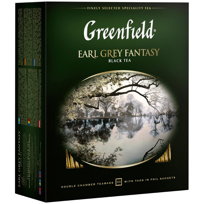Чай Greenfield "Earl Grey", черный с бергамотом, 100 фольг. пакетиков по 2г - фото 253678