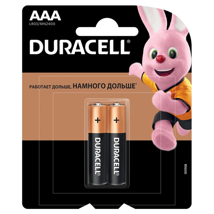 Батарейка Duracell Basic AAA (LR03) алкалиновая, 2BL - фото 263130