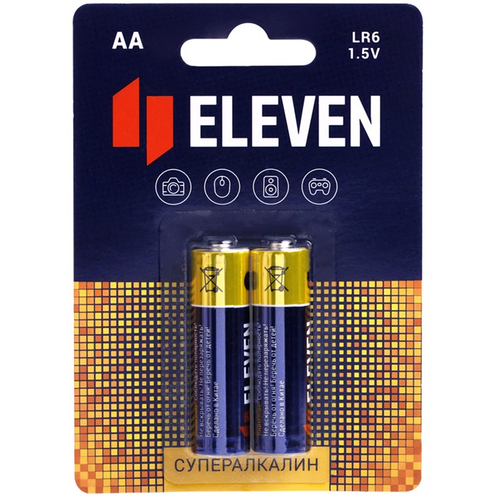 Батарейка Eleven SUPER AA (LR6) алкалиновая, BC2 - фото 263233