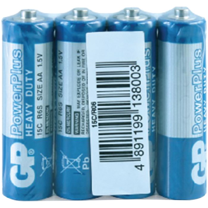 Батарейка GP PowerPlus AA (R06) 15G солевая, OS4 - фото 263330
