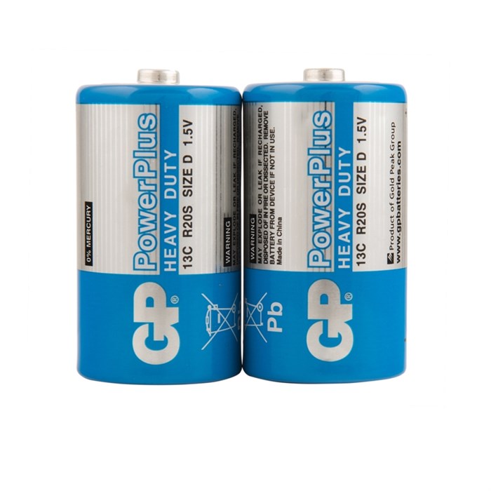 Батарейка GP PowerPlus D (R20) 13G солевая, OS2 - фото 263339