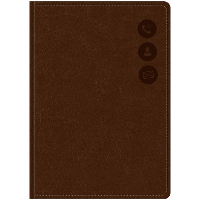 Телефонная книга А7, 64л., кожзам, OfficeSpace "Nebraska" коричневый с вырубкой - фото 265887