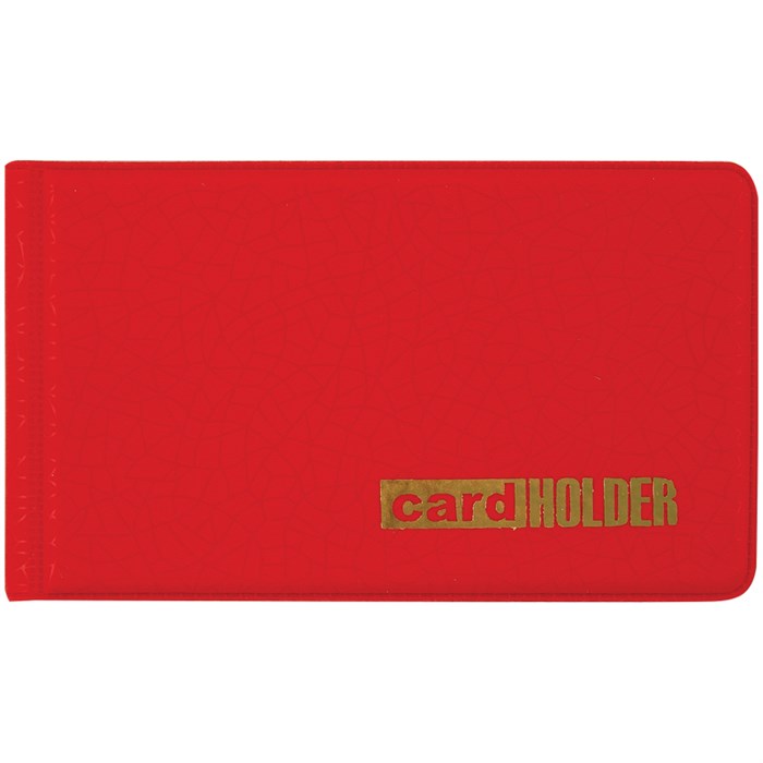 Визитница карманная OfficeSpace на 20 визиток, 65*110мм, ПВХ, красный - фото 266109